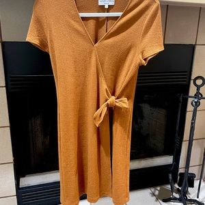 Madewell mustard wrap snap dress